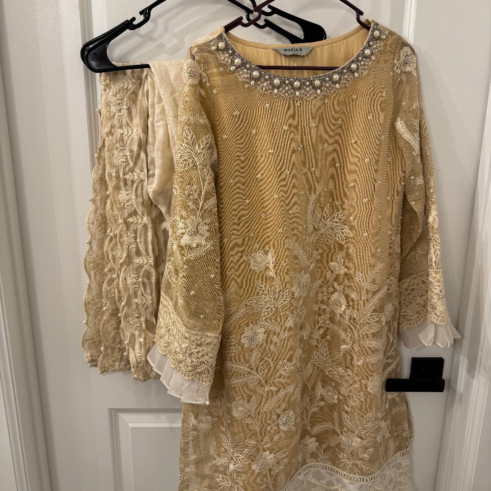 Maria B. Pakistani 3 Piece Semi Formal Outfit Small